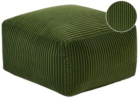 Sötétzöld kordbársony puff 50 x 30 cm MUKKI Beliani