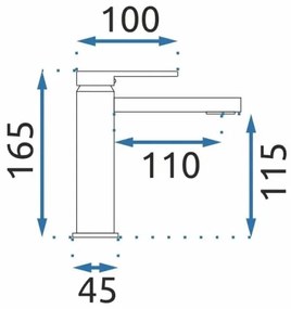 REA-B6555 - VERSO mosdócsaptelep, 16,5 cm, szálcsiszolt arany