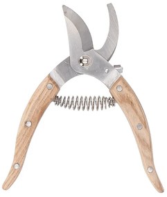 Rozsdamentes acél metszőolló szobanövényekhez, kőrisfa nyéllel, 17 cm