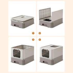 Zárt macskaalom, macska toalett, szürke  | feandrea
