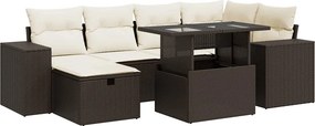 vidaXL 8 részes barna polyrattan kerti ülőgarnitúra párnákkal