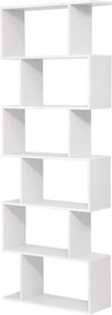 PRESTON könyvespolc, 70x24x190,5cm, fehér Vasagle
