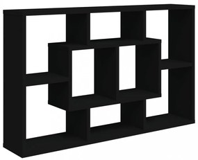 fekete szerelt fa fali polc 85 x 16 x 52,5 cm