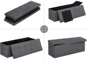 Tárolós puff OTTOMAN 110x38 cm, sötétszürke