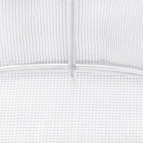fehér acélvázas melegház 42 m² 14 x 3 x 2 m