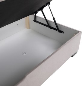 Boxspring ágy, 200x200, szürkésbarna Taupe, APRIL