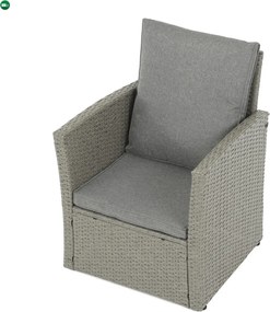 Kerti ülőgarnitúra, polyrattan, szürke, AZS-A1523 GREY