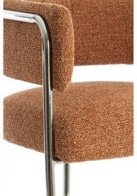 Világosbarna kárpitozott karfás étkezőfotel Adante – Light &amp; Living