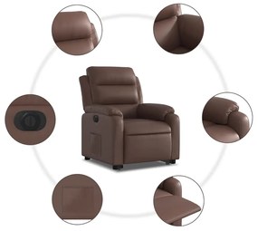 elektromos barna műbőr dönthető állófotel