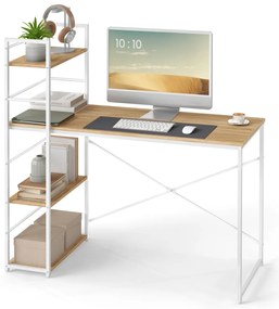Íróasztal MAX 4.0 SONOMA polccal és fehér lábakkal 120x44 cm