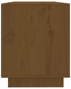 mézbarna tömör fenyőfa TV-szekrény 110,5x35x44 cm