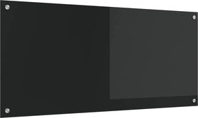 vidaXL Konyhai splashback Fekete 110 x 50 cm edzett üveg