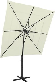 vidaXL 4 szintes homokszínű napernyő alumíniumrúddal 250 x 250 cm