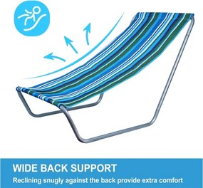 Összecsukható tengerparti napozóágy SAND, kék-fehér