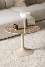 Barna kerek dohányzóasztal kerámia asztallappal ø 60 cm Malta – Actona