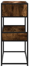 füstös tölgy színű szerelt fa tálalóasztal 90x35x80 cm