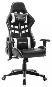 fekete és fehér műbőr gamer szék