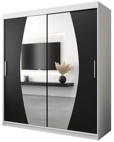 Ruhásszekrény 180 cm Eclipse (matt fehér + matt fekete). 1063414