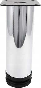 Lábtartó Bútorláb ÁTMÉRŐ50 Állítható Króm Ezüst 15 CM H150 +csavarok