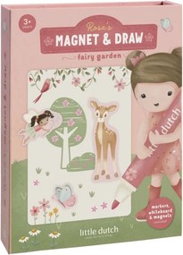 Little Dutch mágneses rajzoló készlet letörölhető ficcel - Rosa Fairy Garden