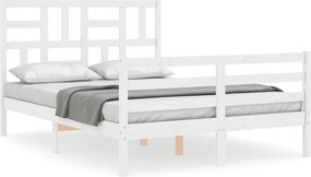 vidaXL fehér tömör fa ágykeret fejtámlával 120 x 200 cm