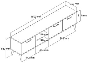 TV asztal Exxen White