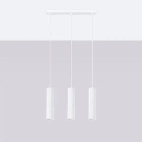 Sollux SL.1537 - Csillár zsinóron KARBON 3xGU10/10W/230V fehér