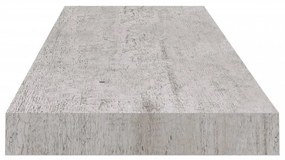 2 db betonszürke MDF lebegő fali polc 80 x 23,5 x 3,8 cm