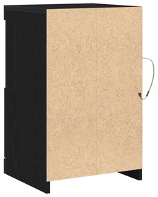 LED világítással ellátott fekete tölgy komód 41x37x67 cm