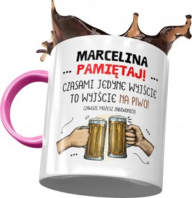 Rózsaszín Bögre Marcelina Feleség Barátnő Ajándék Nyomtatott Fotóval