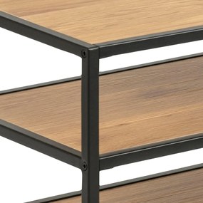 Fekete-natúr színű TV-állvány tölgyfa dekorral 120x46 cm Seaford – Actona