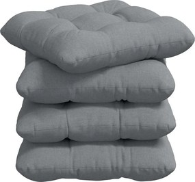 vidaXL Ülőpárnák 4 pcs Világosszürke 40 x 40 x 12 cm szövet