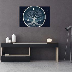 Kép – Mágikus fa szarvassal II. (90x60 cm)