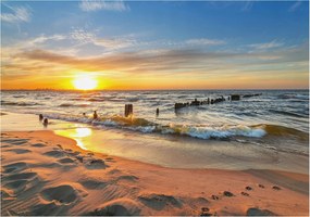 Flizelin tapéta Divatos 3D Fali Ragasztó Tengerparti Nyugat 312x219 Ragasztó