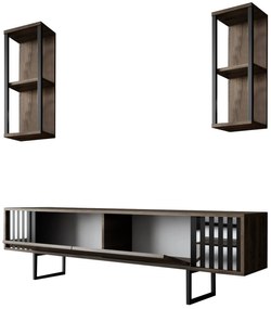 TV szekrény Chrome Line - Walnut, Black