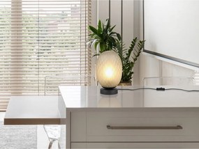 Zöld asztali lámpa üveg búrával (magasság 28,5 cm) Facette – Trio