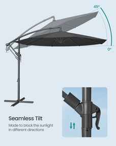 SONGMICS konzolos kerti napernyő, 3 m-es, szürke