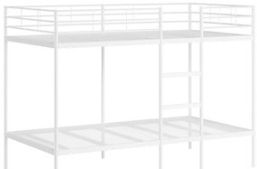 fehér acél emeletes ágy matrac nélkül 100 x 200 cm