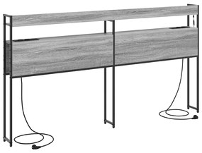 Fejtámla LED -es lámpákkal Szürke sonoma 200 cm Faanyag