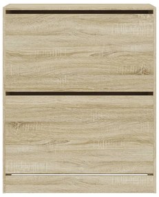 sonoma tölgy színű szerelt fa cipőszekrény 80 x 34 x 96,5 cm