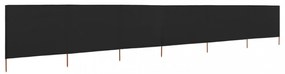 fekete szövet 6-paneles szélfogó 800 x 120 cm
