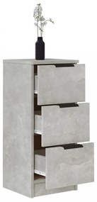 betonszürke szerelt fa tálalóasztal 30 x 30 x 70 cm