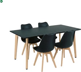 Silla 150 4+1 étkező garnitúra fekete-fekete
