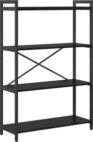 vidaXL Könyvespolc Fekete tölgy 80 x 30 x 120 cm Faanyag