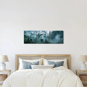 Kép - Erdő ködben (órával) (90x30 cm)