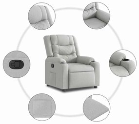 vidaXL felhőszürke szövet dönthető fotel