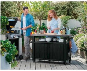 Keter Multifunkcionális kerti grillasztal UNITY XL270l grafit, 134 x 52 x 90 cm