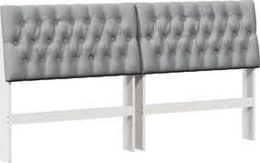 vidaXL Kárpitozott fejtámla Világosszürke 180 cm Tömör fenyőfa