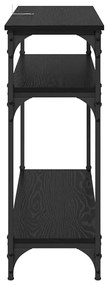 vidaXL Konzolasztal polcokkal Fekete tölgy 100 x 29 x 75 cm Faanyag