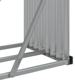 világosszürke horganyzott acél fatörzstartó 300 x 45 x 100 cm